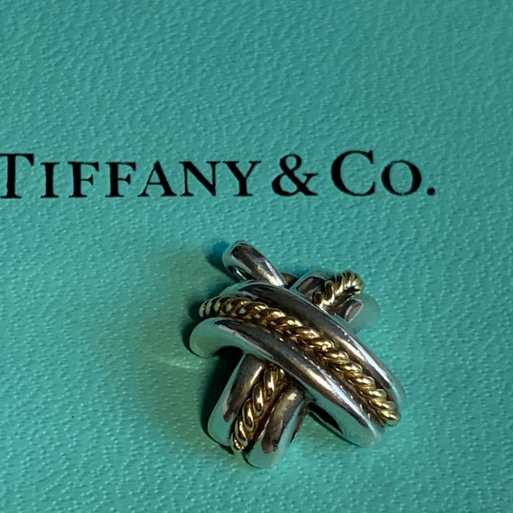 Tiffany & Co. Signature X Pendant Sterling 18K Gold